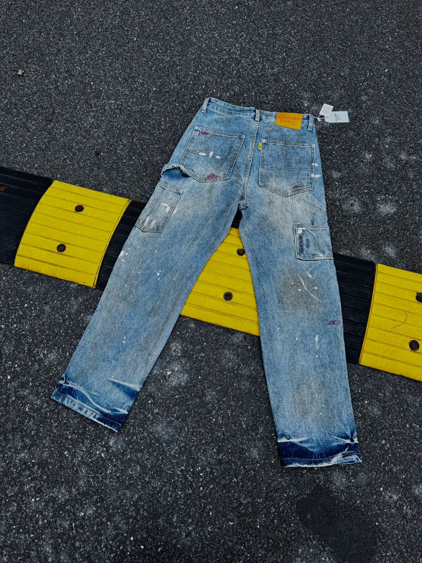 P260💰G97 GALLERY DEPT. Logging retro old stained ink denim bell bottoms washed jeans Size: 28 30 32 34 36